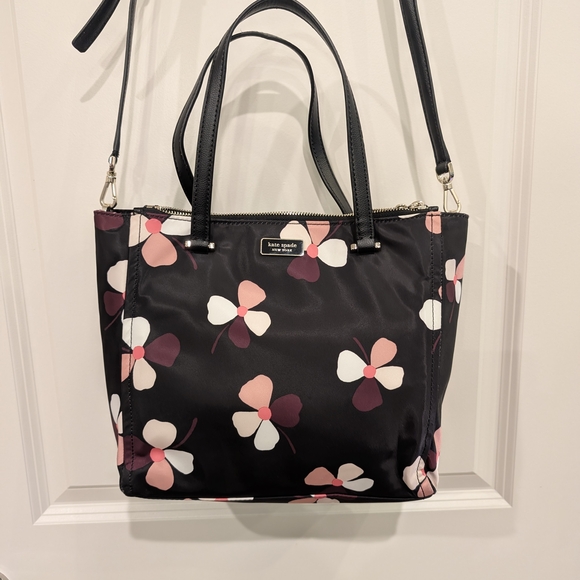 SALE 🎉 Kate Spade Dawn Dusk Buds Medium Satchel Black Floral Women's Bag - Picture 4 of 8